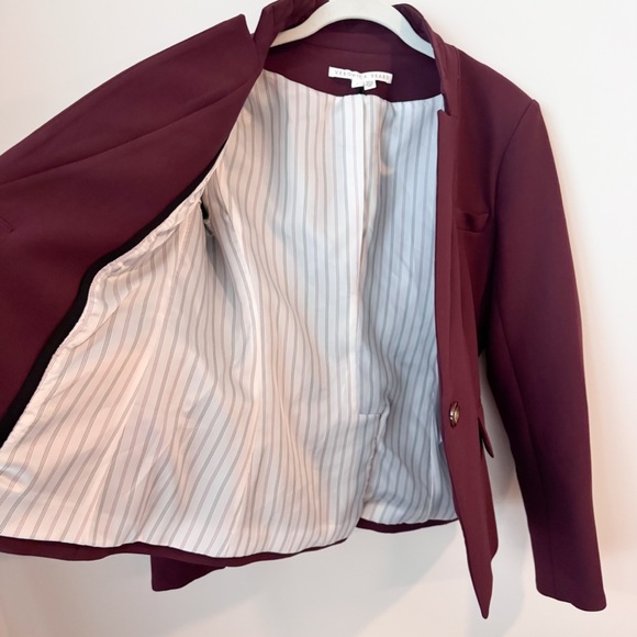 Like New Veronica Beard Farley Dickey Blazer Jacket Merlot Burgundy - Picture 3 of 10